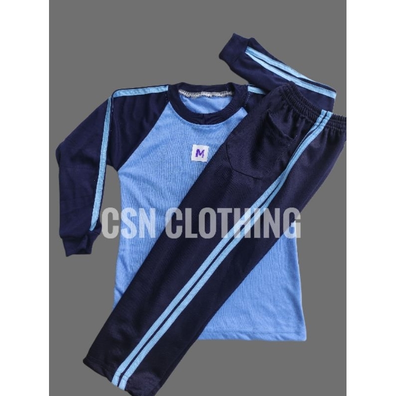 seragam olahraga tk & paud warna biru muda dongker | kaos olahraga tk paud | stelan olahraga