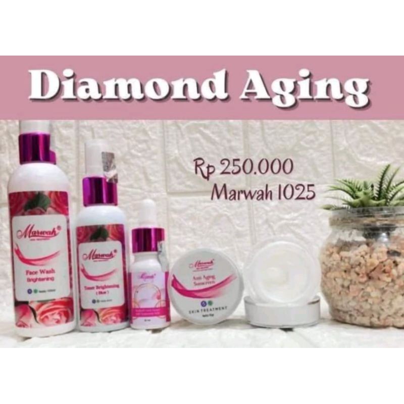 ORIGINAL PAKET AGING MARWAH / DIAMOND ANTI AGING MARWAH SKINCARE / ECER AGING MARWAH / SERUM FACIAL 