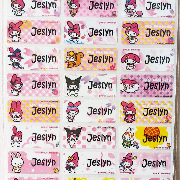 LABEL STIKER NAMA MY MELODY - WATERPROOF