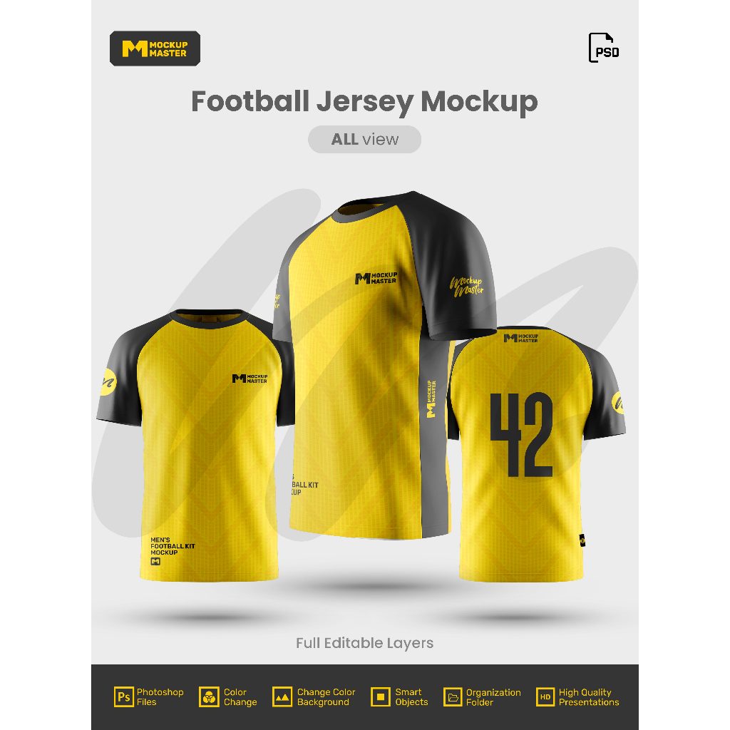 Jual Mockup Jersey Bola Lengkap Murah  - Photoshop