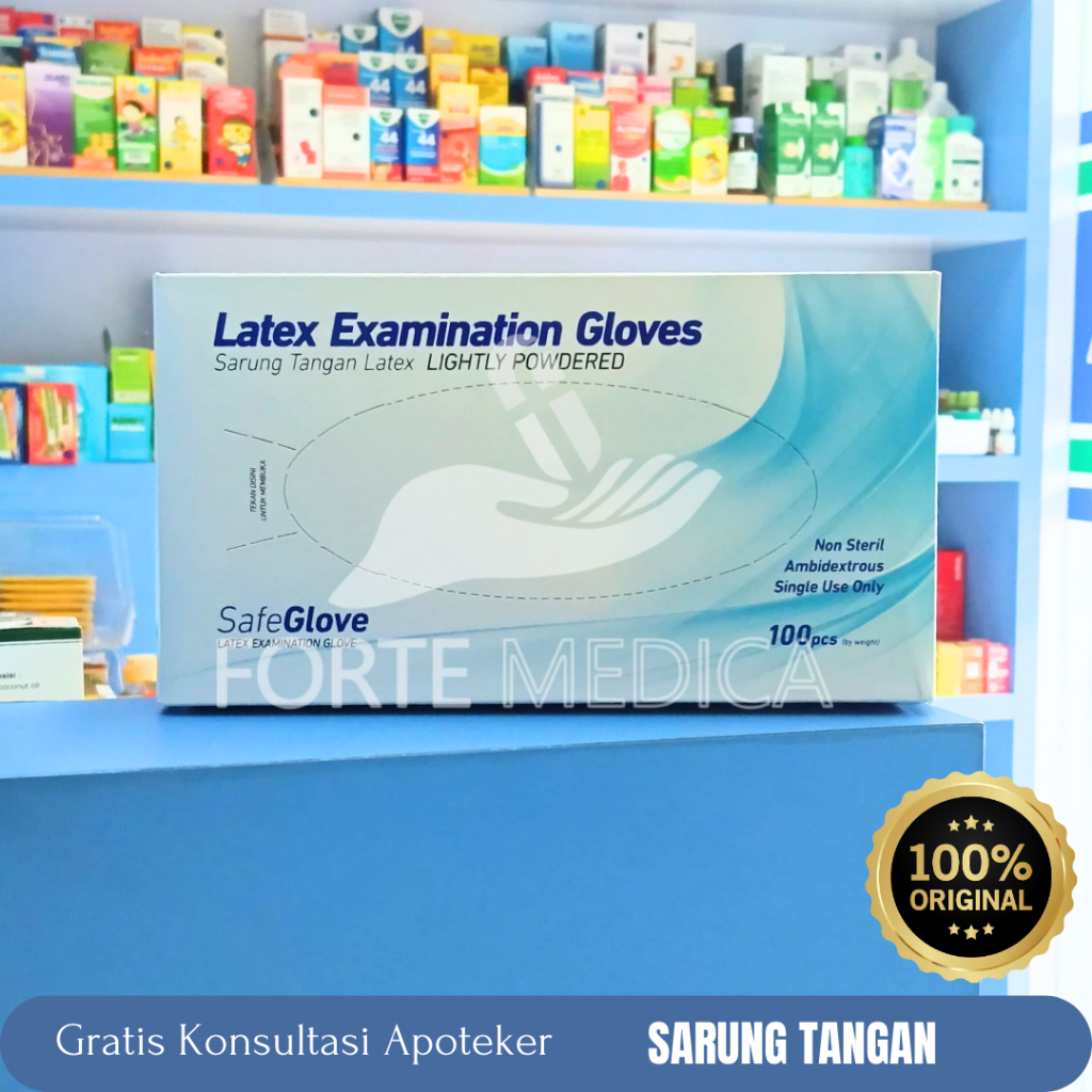 Safe Glove Latex (100pcs) Ukuran S - Sarung Tangan Non Steril