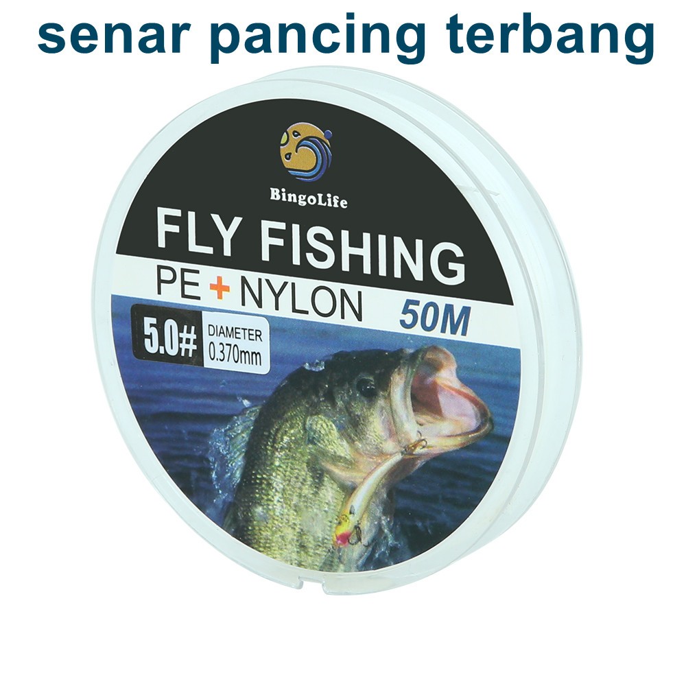 BingoLife Pancing Terbang Tali Pancing Nilon Putih Kecil Halus Senar Pancing Kompetitif 0.053mm~0.37