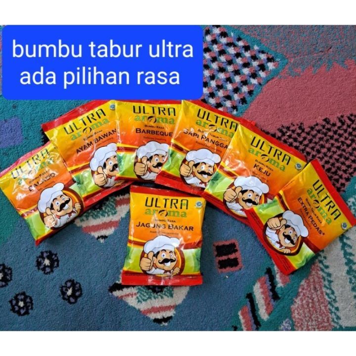 

Bumbu Tabur Ultra Aroma Rasa BBQ / barbeqiu, Keju, Balado , Sapi Panggang, jagung bakar, jagung manis per sachet.