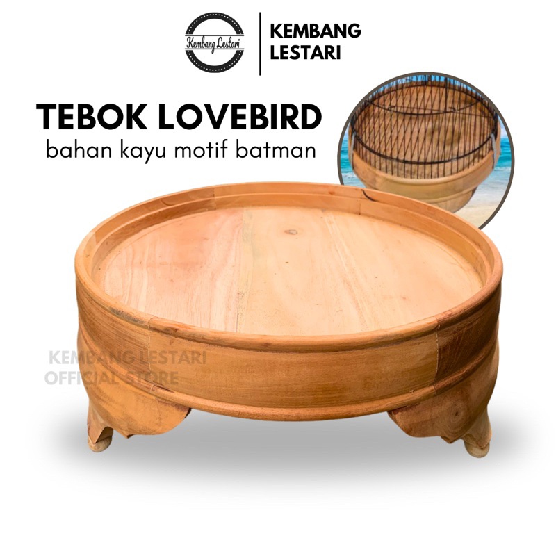 TEBOK SANGKAR KAPSUL LOVEBIRD TEBOK KAYU MOTIF BATMAN D33cm
