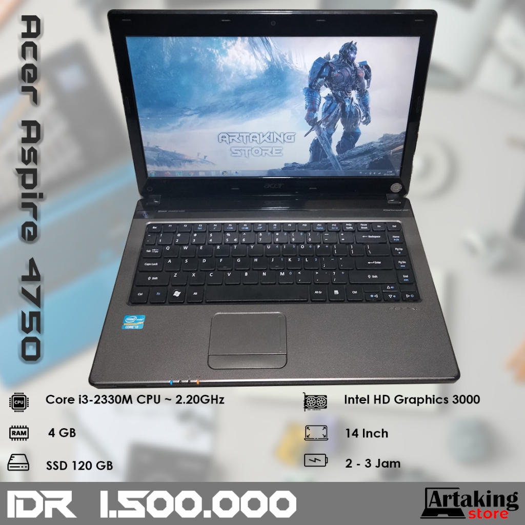 Harga Obral - ACER Apire 4750 - Core i3 - Ram 4 gb
