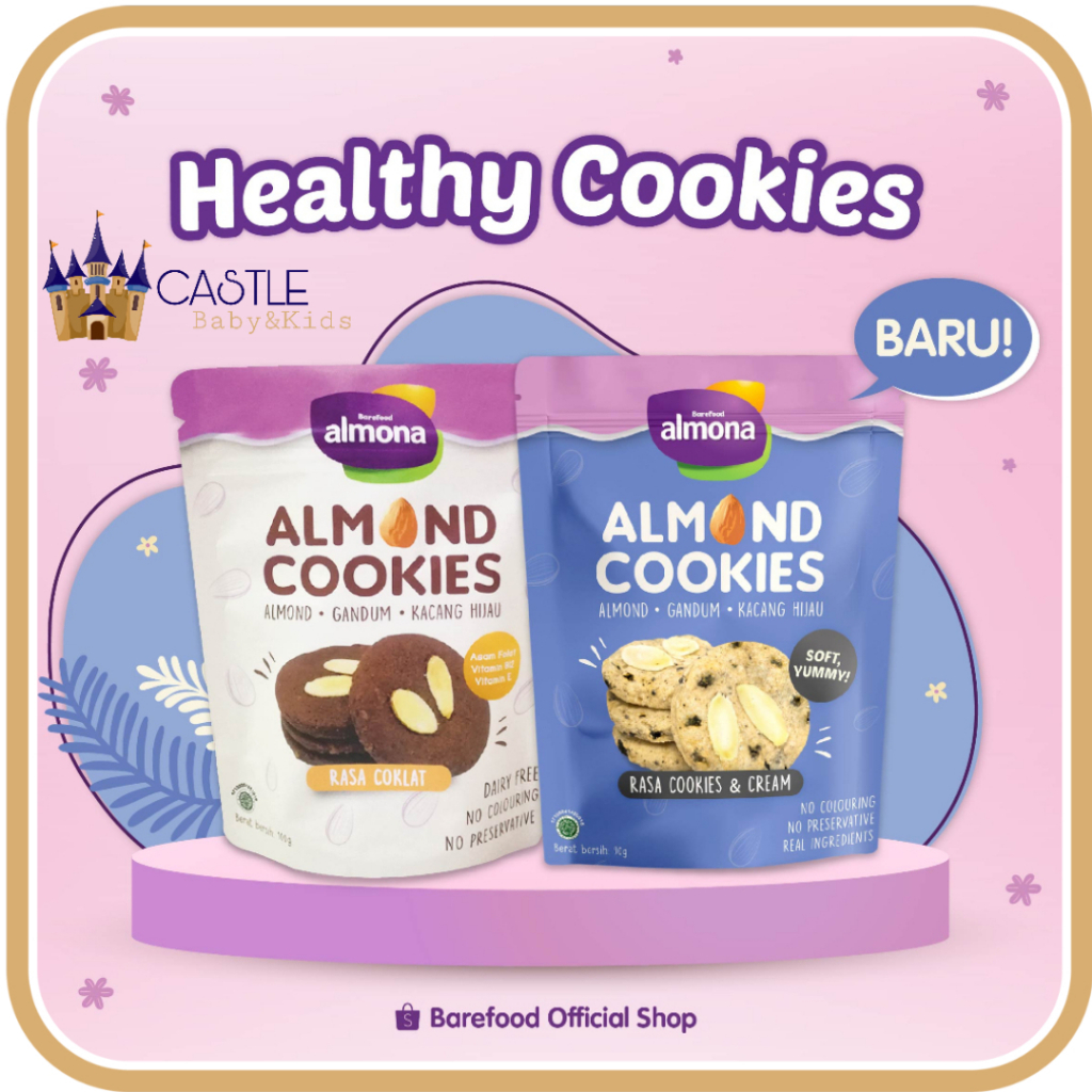 

Barefood Almona Almond Cookies - Kukis Cemilan Busui - Asi Booster - Snack Sehat