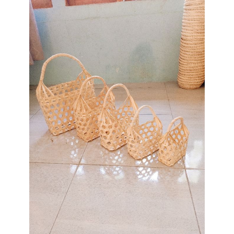 keranjang parsel tas keranjang anyaman bambu