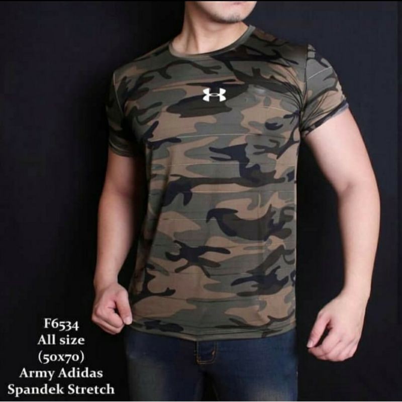 KAOS TENTARA ARMY PREMIUM CAMO LORENG - Baju tentara army loreng logo uaa fashion pria distro