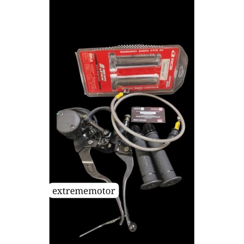 masterrem paket handle master rem tabung bulat bigsmoke kiri kanan model rcb plus selang depan tdr 8