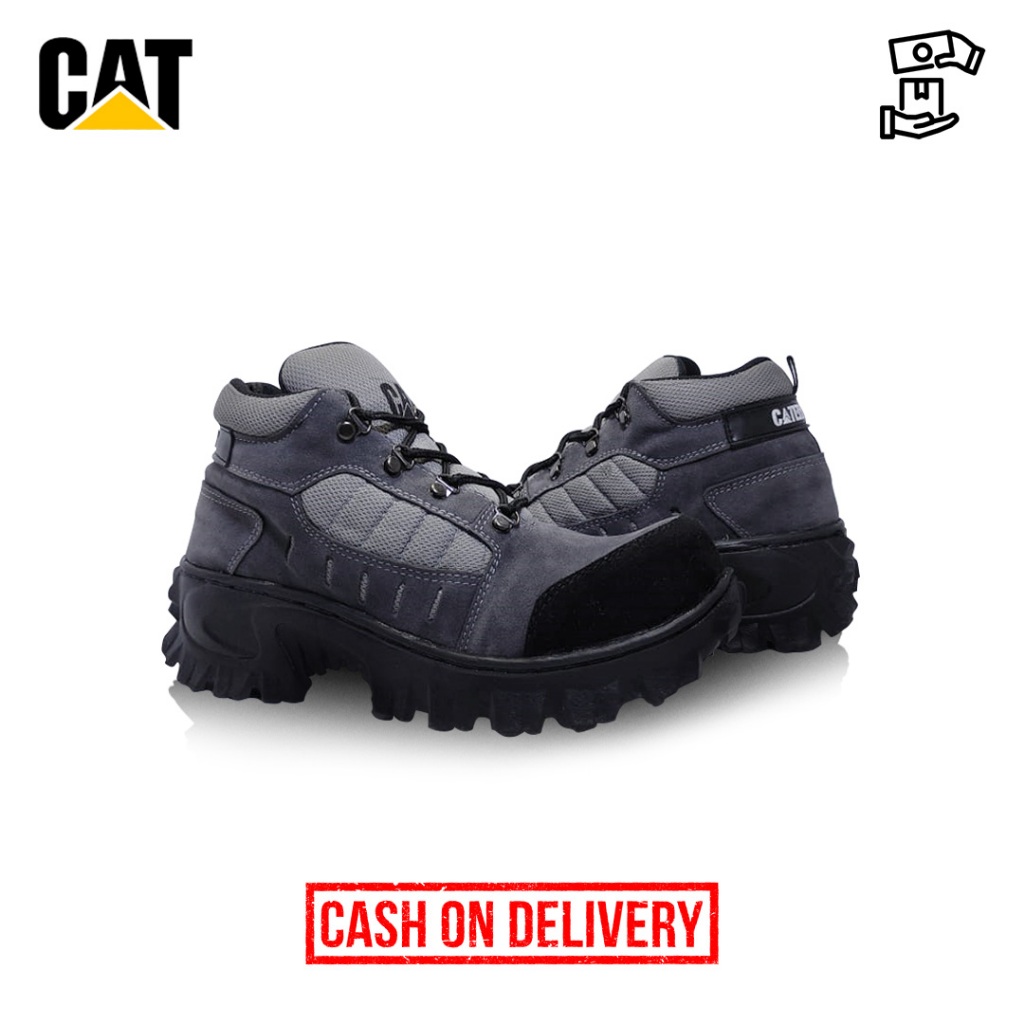 Sepatu Safety Pria Caterpillar ujung besi tinggi 6 inc
