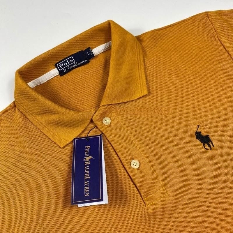 Baju Kaos Kerah Polo Shirt Pria Kaos Kerah Pria Lengan Pendek Polos Premium Import Kuning PL.