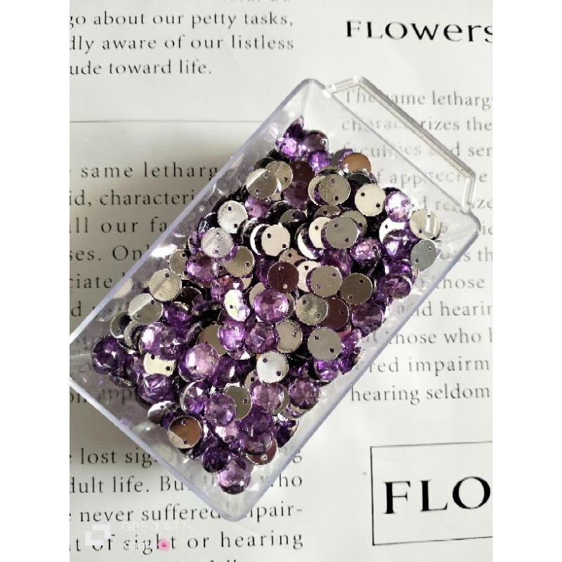 (30biji)Mote Permata Taiwan Bulat 8mm/Payet Permata Bulat