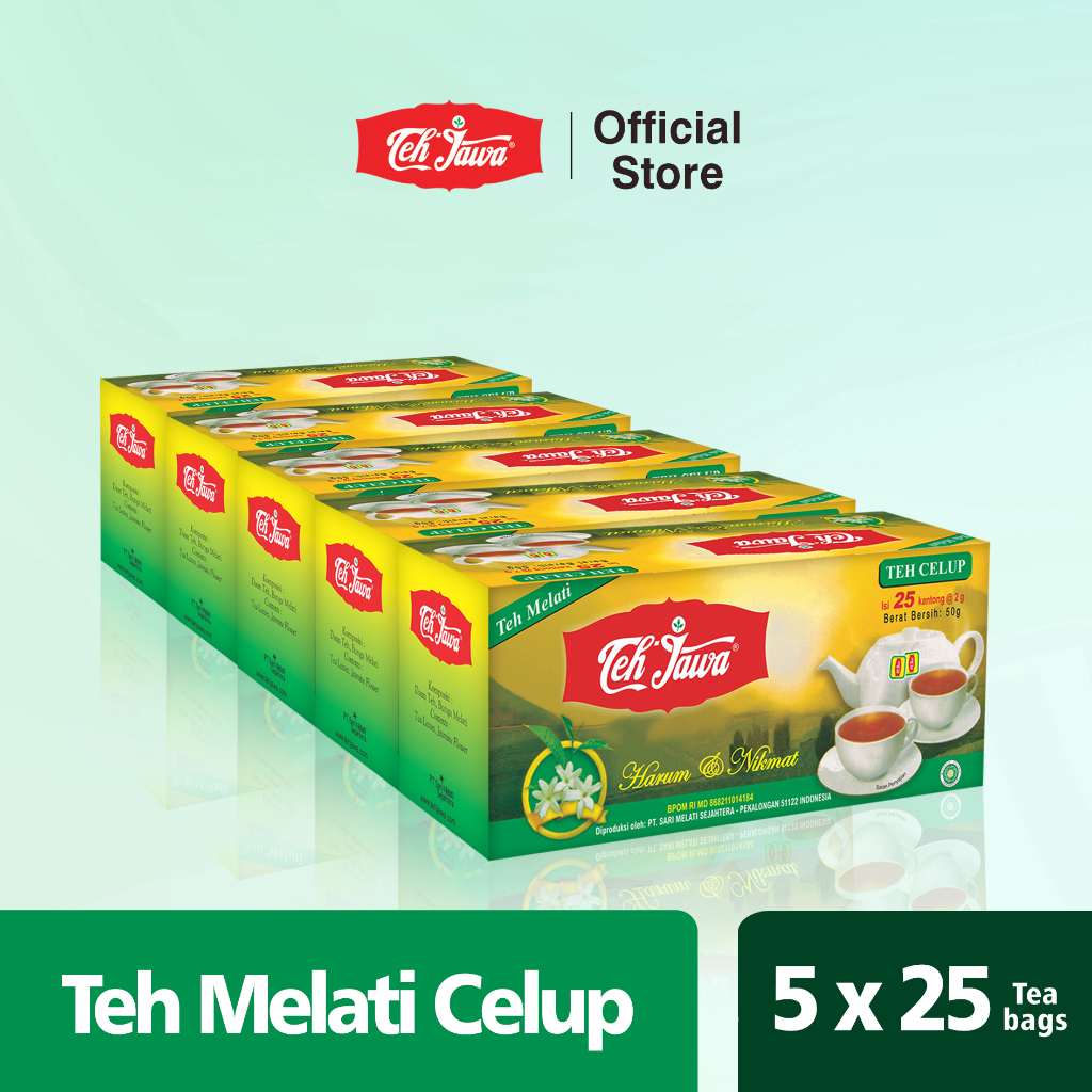 

Teh Jawa SBY Jasmine Tea Celup isi 25 per Pack ( isi 5 Pcs)