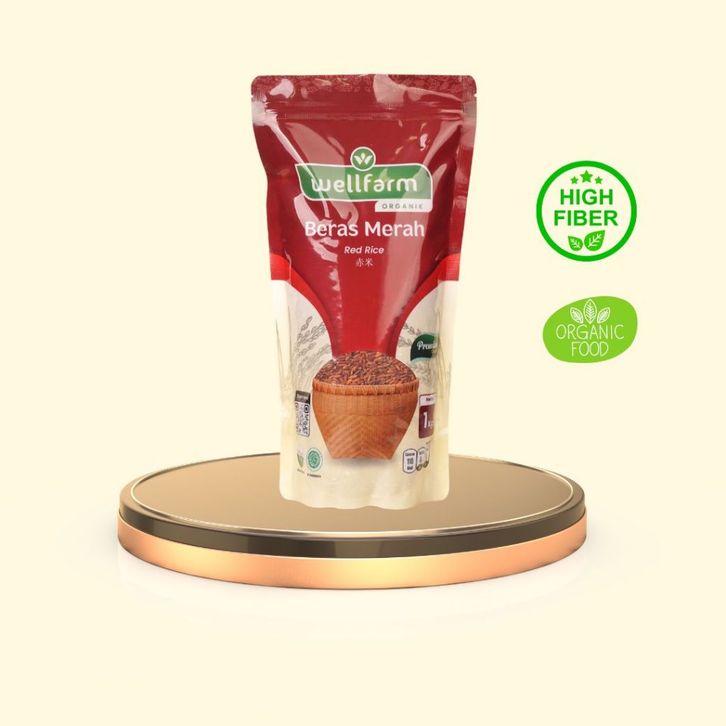 

Beras Merah Organik - Organic Red Rice 1kg Wellfarm
