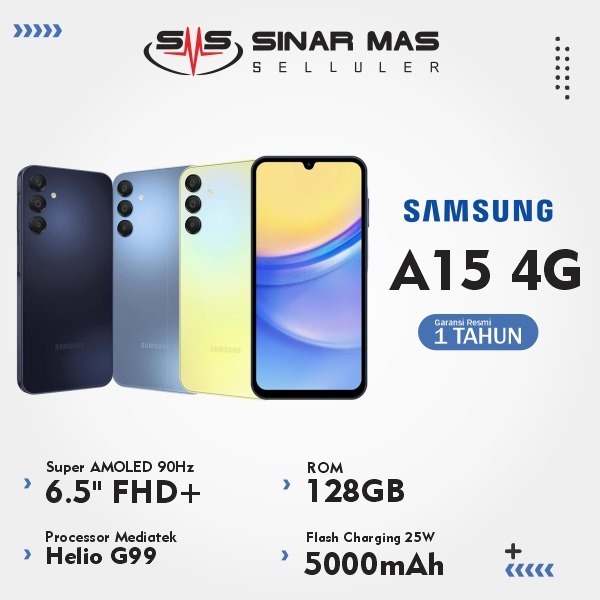 Samsung A15 4G Smartphone [8GB/128GB]+ Free Adaptor 25W Garansi Resmi