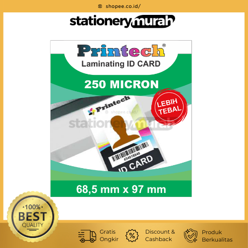 

PRINTECH Laminating Film KTP Pouch ID Card 250 Micron Tebal