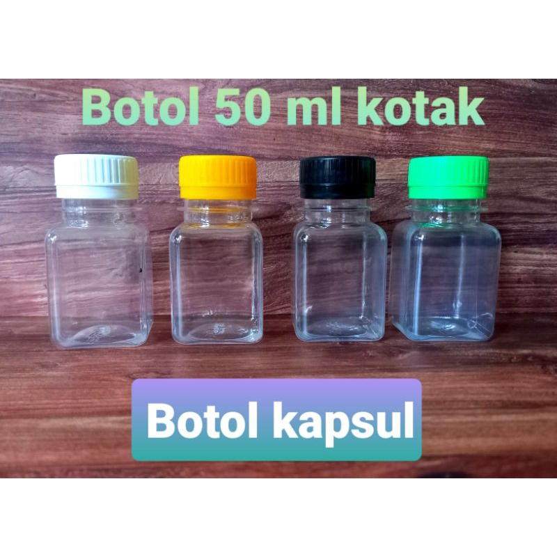 Botol kapsul 50ml kotak ( minim beli 50 pcs)