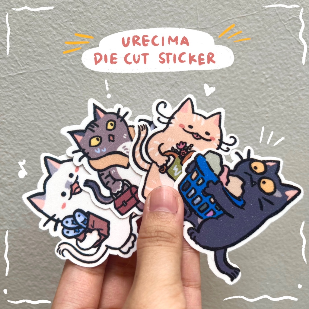 

Urecima Die Cut Sticker, Cat Sticker Cute GLITTER