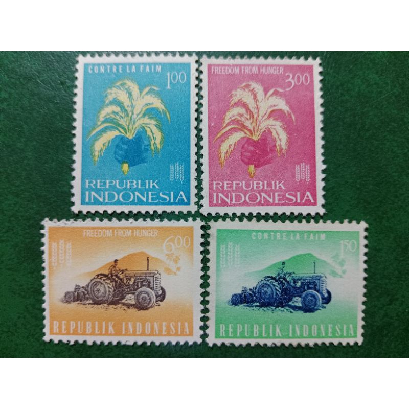 

Prangko Indonesia 4 Pcs Anti lapar tahun 1963 UN USED
