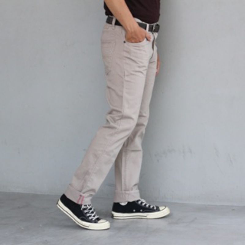 LIMIT Celana Panjang Pria Chinos Dewasa Standar Reguler Canvas Cardinal Tebal Halus Non Stretch