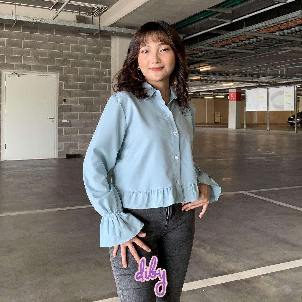 SIME BLOUSE CROPTOP / KEMEJA WANITA / KEMEJA BLOUSE / KEMEJA MUSLIM / BAJU MUSLIM / BAJU WANITA / KE