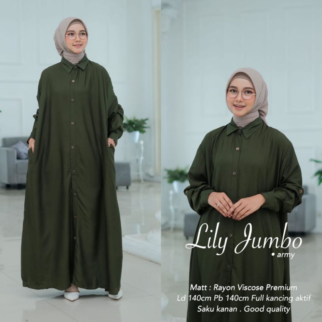 LILI DRESS Baju gamis Dewasa Remaja RAYON terbaru Busui Jumbo 2024 S M L XL XXL Nabila Dress Model P