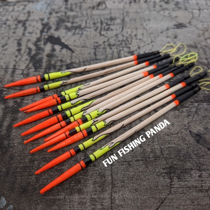 Pelampung pancing kayu model jarum motif batik Pelampung pancing jarum motif batik 6 cm - 12 cm