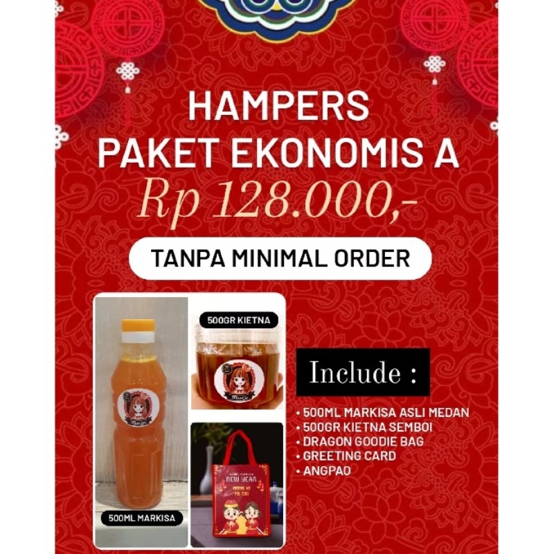 

HAMPERS PAKET EKONOMIS A Markisa Medan 500ML Kietna 500gr