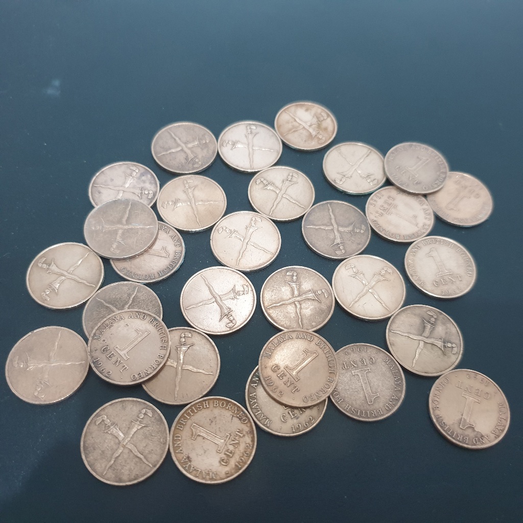 Koin Kuno Malaya And British Borneo 1 Cent Tahun 1962
