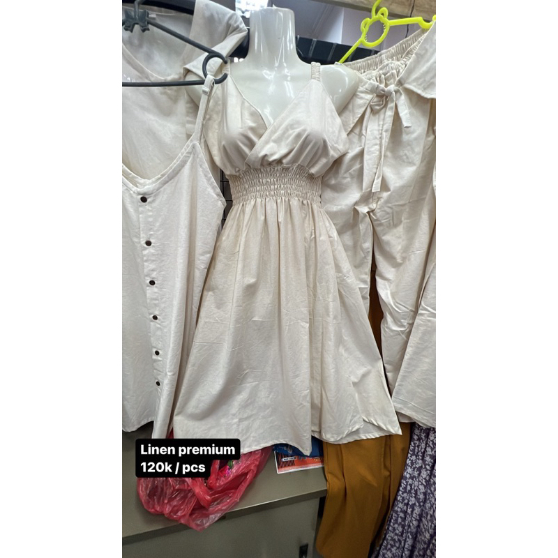 dress setelan wanita tanpa lengan sexy linen premium bali