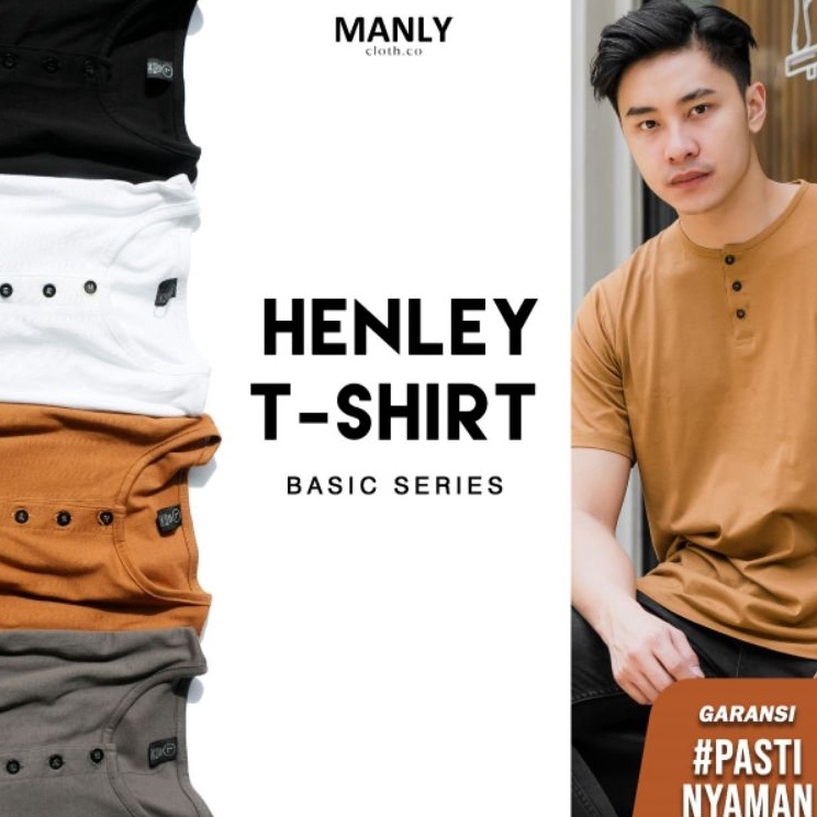 Ready codeGg5G MANLY Kaos Polos Kancing  Kaos Polos Henley  Kaos Polos Hanley  Kaos Polos