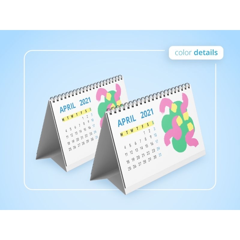 

Souvenir Cetak Kalender Meja Tahun 2025 1 Sisi Custom Isi 6/7 Lembar ukuran 21cmx14.5 cm (A5)