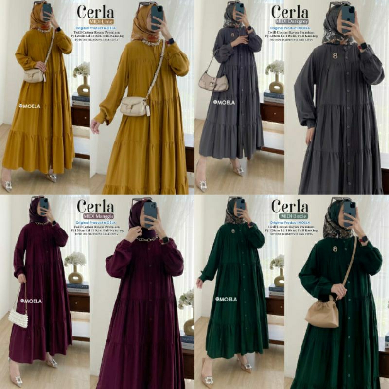 KATALOG MIDI / DRESS POLOS TWILL COTTON RAYON BERLABEL MOELA // 4.1 Zeta Luiry Asena plain tammy Cer