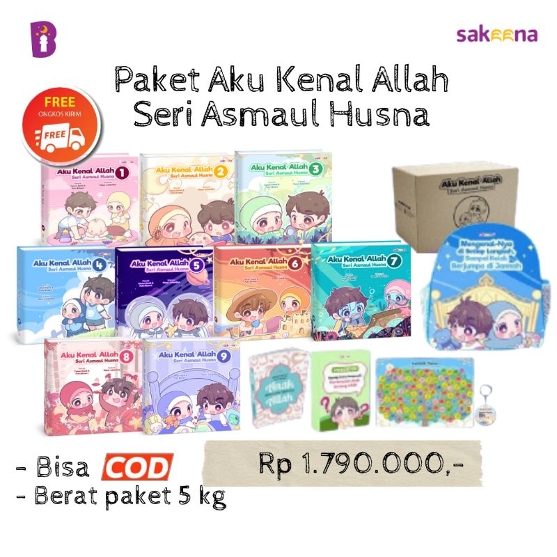 Paket Aku Kenal Allah Seri Asmaul Husna AKASAH Penerbit Sakeena Buku Anak Muslim Tauhid Iman Islam