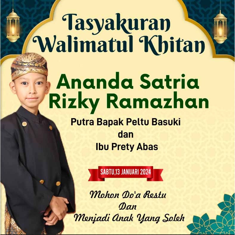 Khitanan /Sunatan Spanduk / Banner Khitanan / Backdrop Custom Khitanan Sunatan