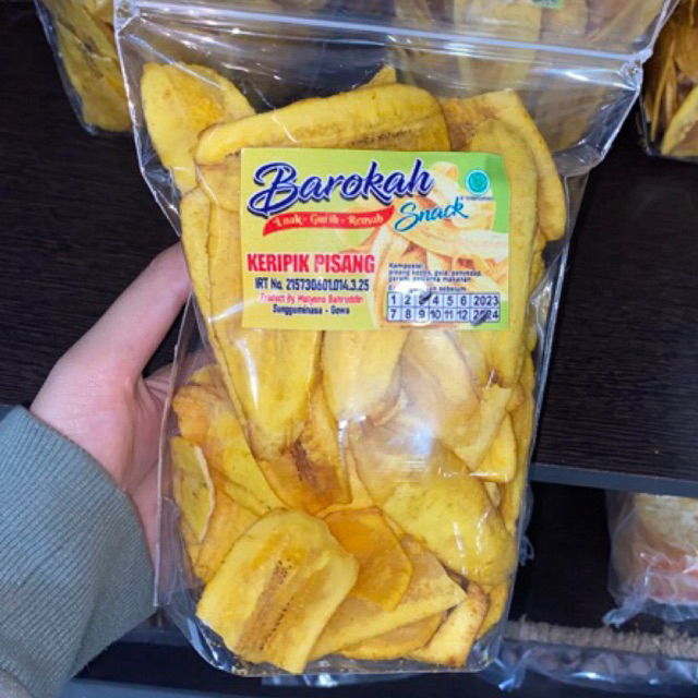 

Keripik Pisang Original Asin Merk Barokah