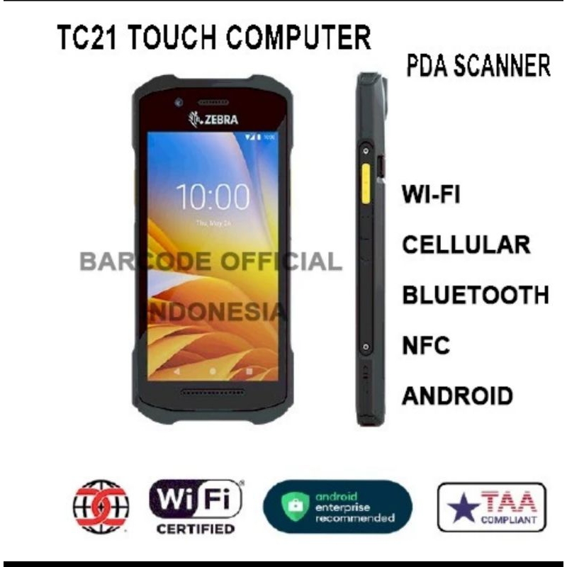 MOBIL BARCODE SCANNER PDA ZEBRA TC21 TOUCH COMPUTER ANDROID ***