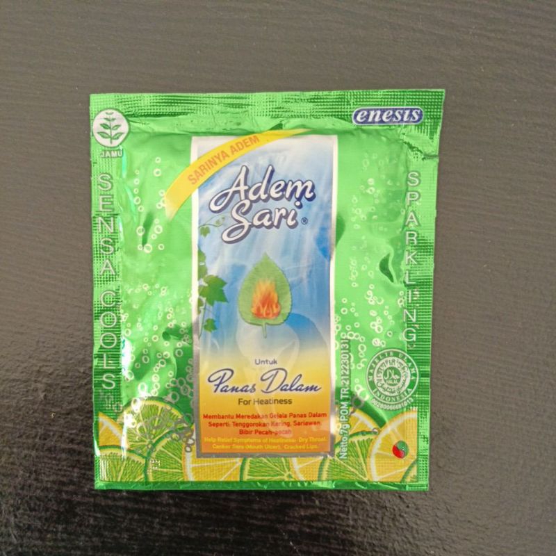 

ADEM SARI UNTUK PANAS DALAM, TENGGOROKAN KERING, SARIAWAN , BIBIR PECAH PECAH/ BERAT 7 G
