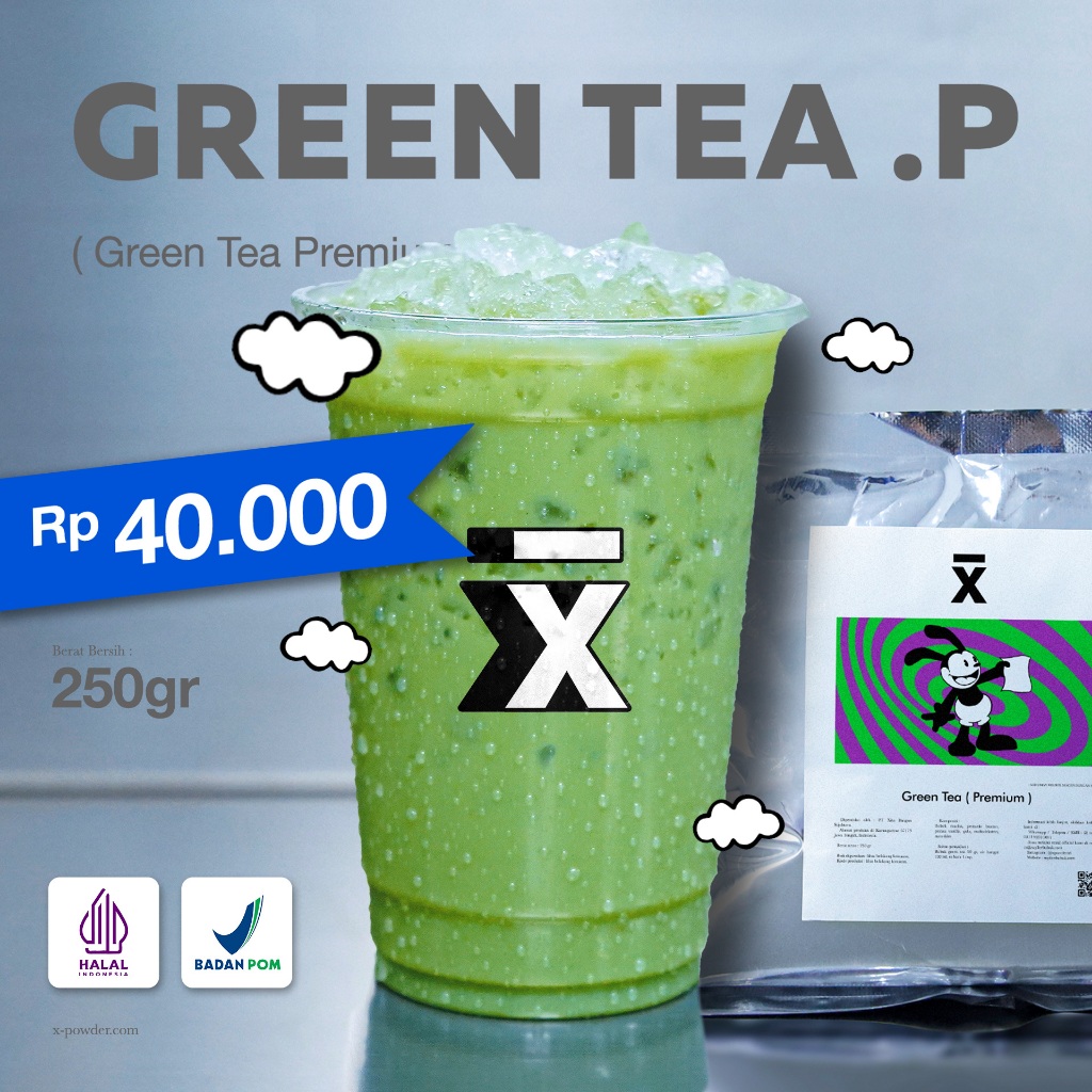 

X Powder - Bubuk Minuman Green Tea Premium 250gr