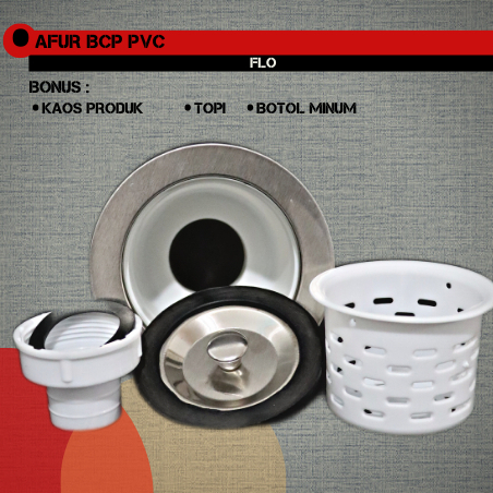 Afur BCP PVC+Stainless FLO Saringan Bak Cuci PiringKeranjang Saringan Afur Stainless Bak Cuci Piring