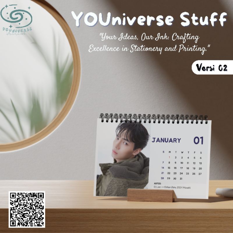 

Bright Win BW Kalender Meja 2024/2025/ Desk Calendar 2024 Thai Actors version A5 Murah