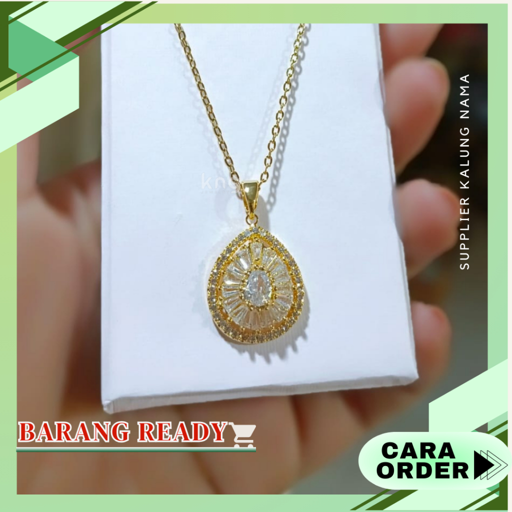 BARANG READY | TITANIUM KALUNG NAMA WANITA / KALUNG PADI / KALUNG HELLO KITTY / KALUNG SET / KALUNG 