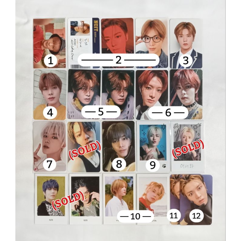 Photocard NCT 127 Yuta Hi Seoul, ID NCIT Night Day, B2S Kit 2019, Slow Acid, Sticker Pack, Trading C