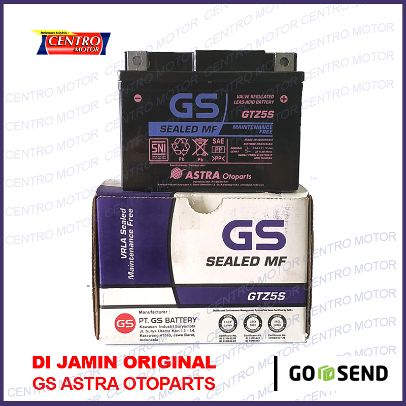 Aki GS ASTRA GTZ5S aki kering vixion, aki kering mio-j, aki kering vario techno,,aki kering beat fi