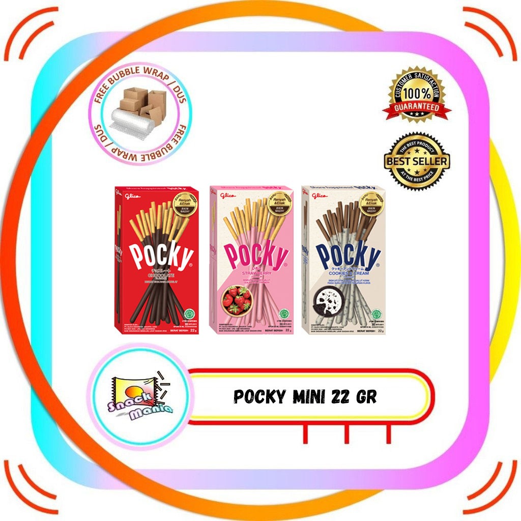 

Glico Pocky Mini Stick Coklat Strawberry Cookies Cream 22 gr