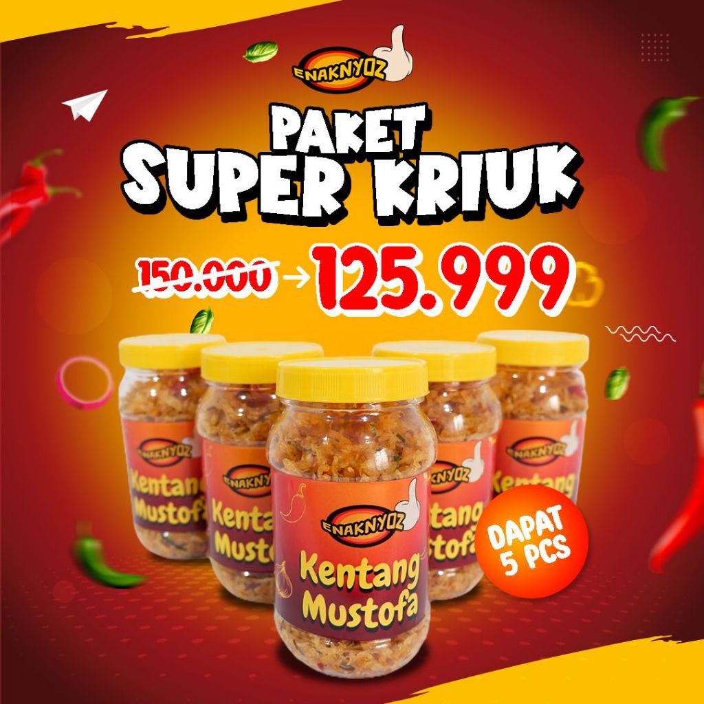 

ENAKNYOZ / PAKET SUPER KRIUK / Kentang Mustofa - Pedas Manis Gurih 5