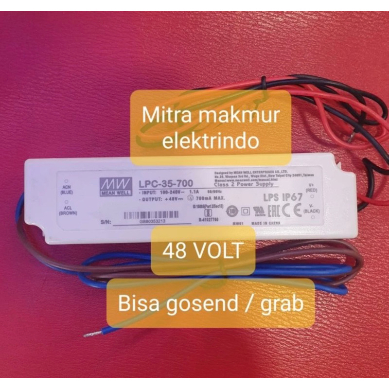 powersupply MEANWELL LPC 35-700 48V 1.1A 700mA IP67 /meanwell 48V