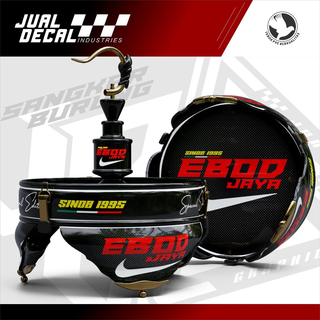 Stiker Tebok Lovebird EBOD NIKE Decal Sangkar Pleci Helopet batman Love Bird Custom