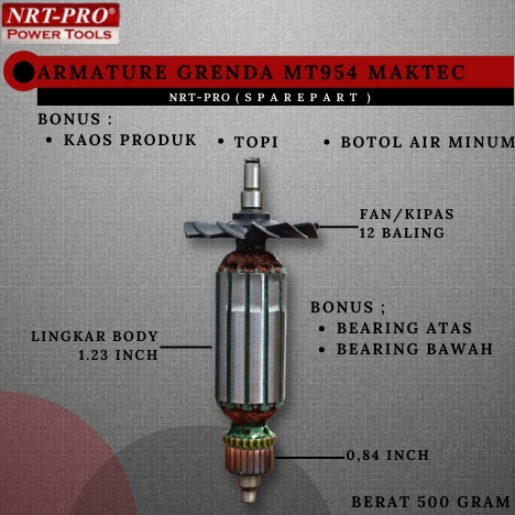 Armature / Angker Mesin Grinda MT954 NRT-PRO Original / Angker Mesin Grenda / Armature Mesin Grenda 