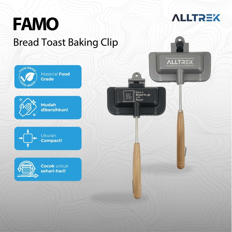 ALLTREK FAMO Sandwich Baking Clip Pemanggang Roti Anti Lengket 310x40x140mm
